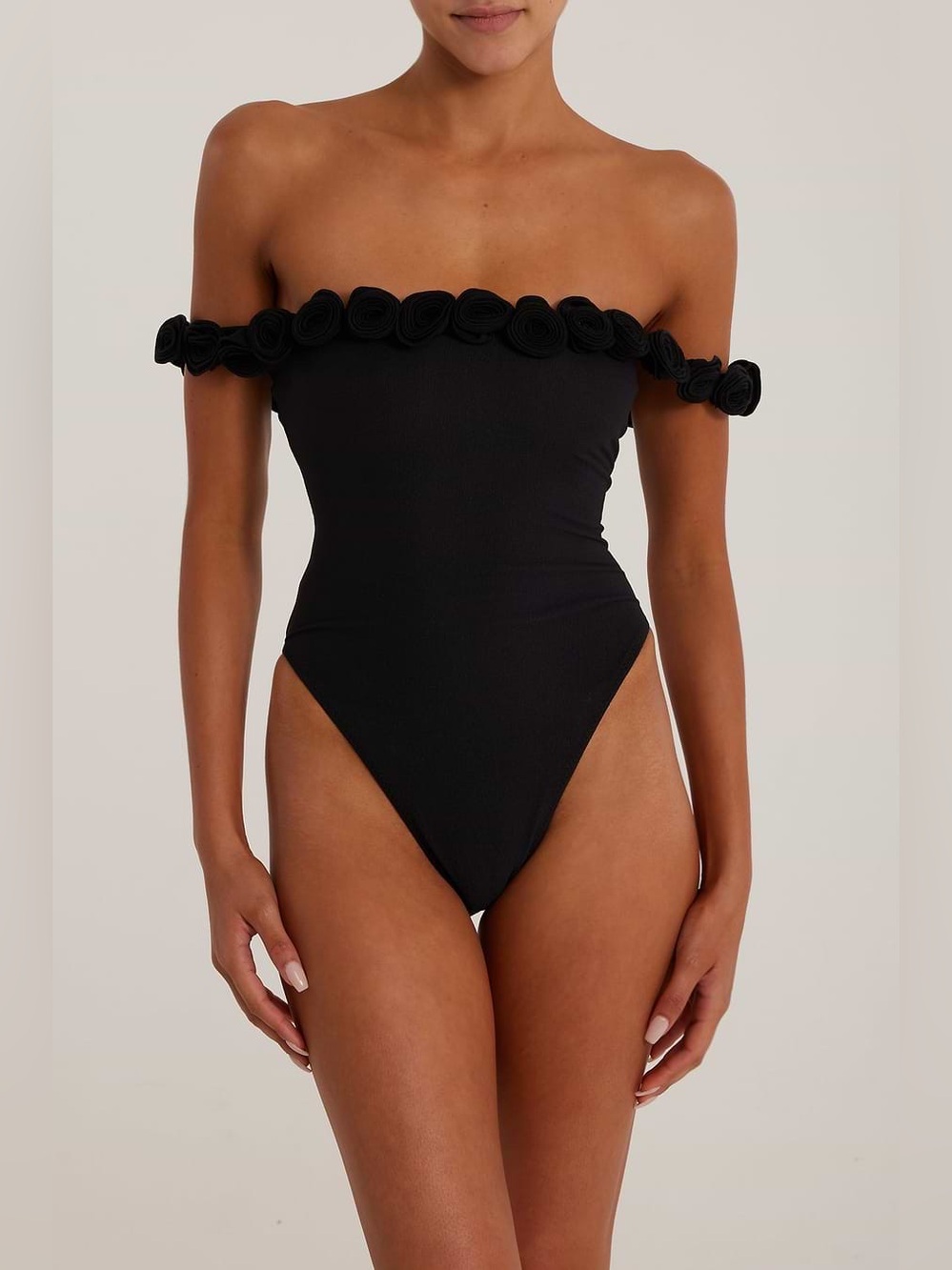 SAME Swim Rosette Off The Shoulder One Piece
